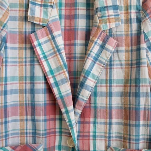 Vintage Inner Visions pastel plaid blazer-12 - Picture 2 of 4